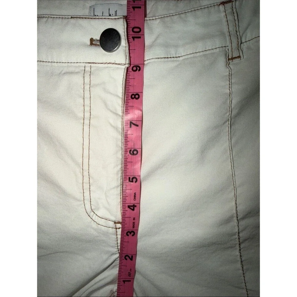 Nicole Miller Cropped White Women's linen/cotton blend Pants Straight Leg. Sz 10